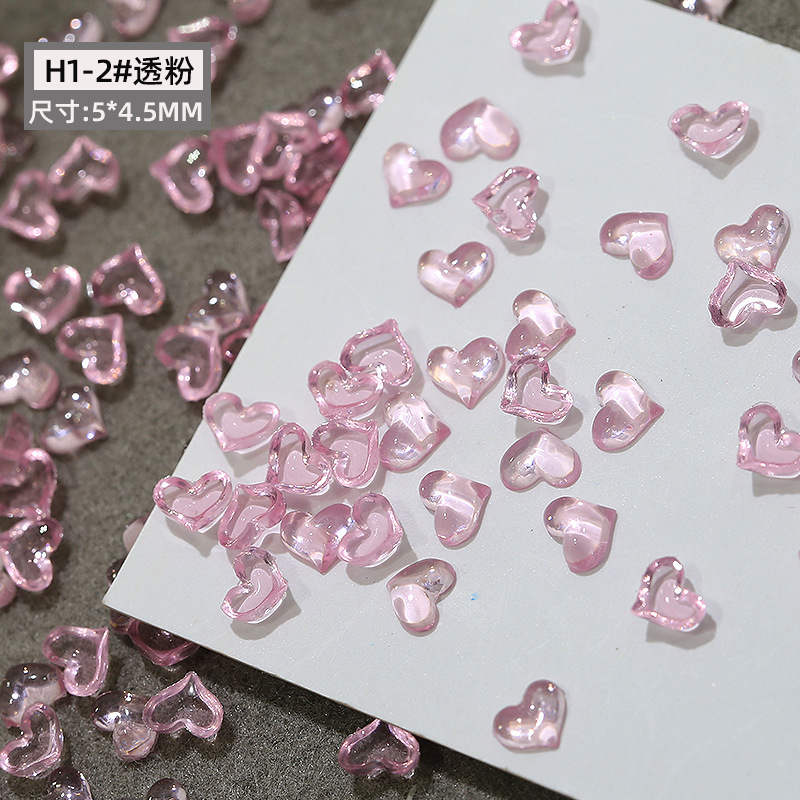 1개 [핑크투명하트] 4.5*5.5mm