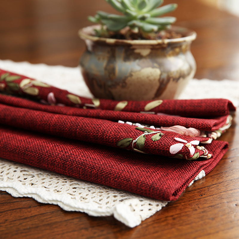 Jinhao bordado DIY mantel tela pastoral pequeño fresco rectangular mesa de café mantel cuadrado mantel