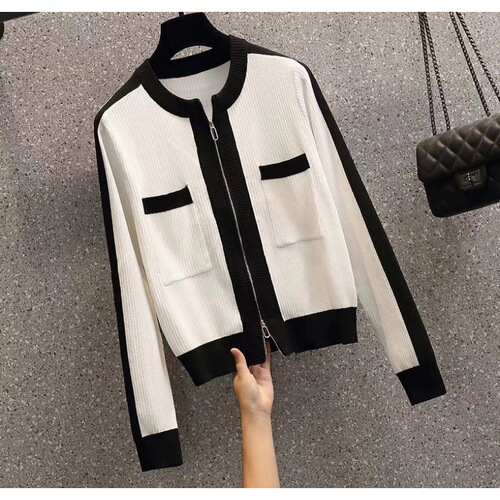 Plus-size women's autumn fashion, slimming tunic top for women, outerwear long-sleeve open knit sweater