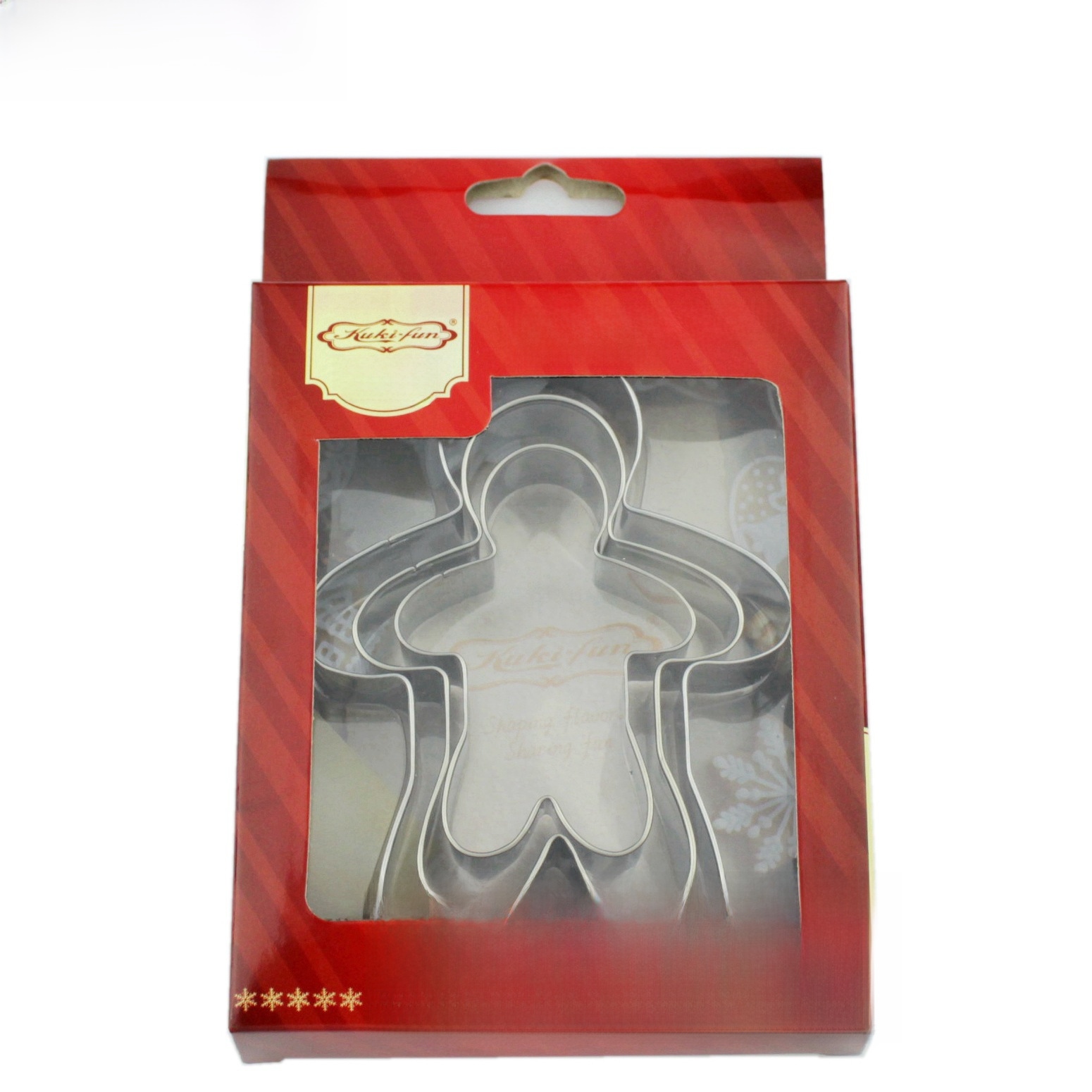 Cross-border exclusive wholesale Christmas 3-piece set baking cookie stamp gingerbread man cookie mold stainless steel gingerbread man
