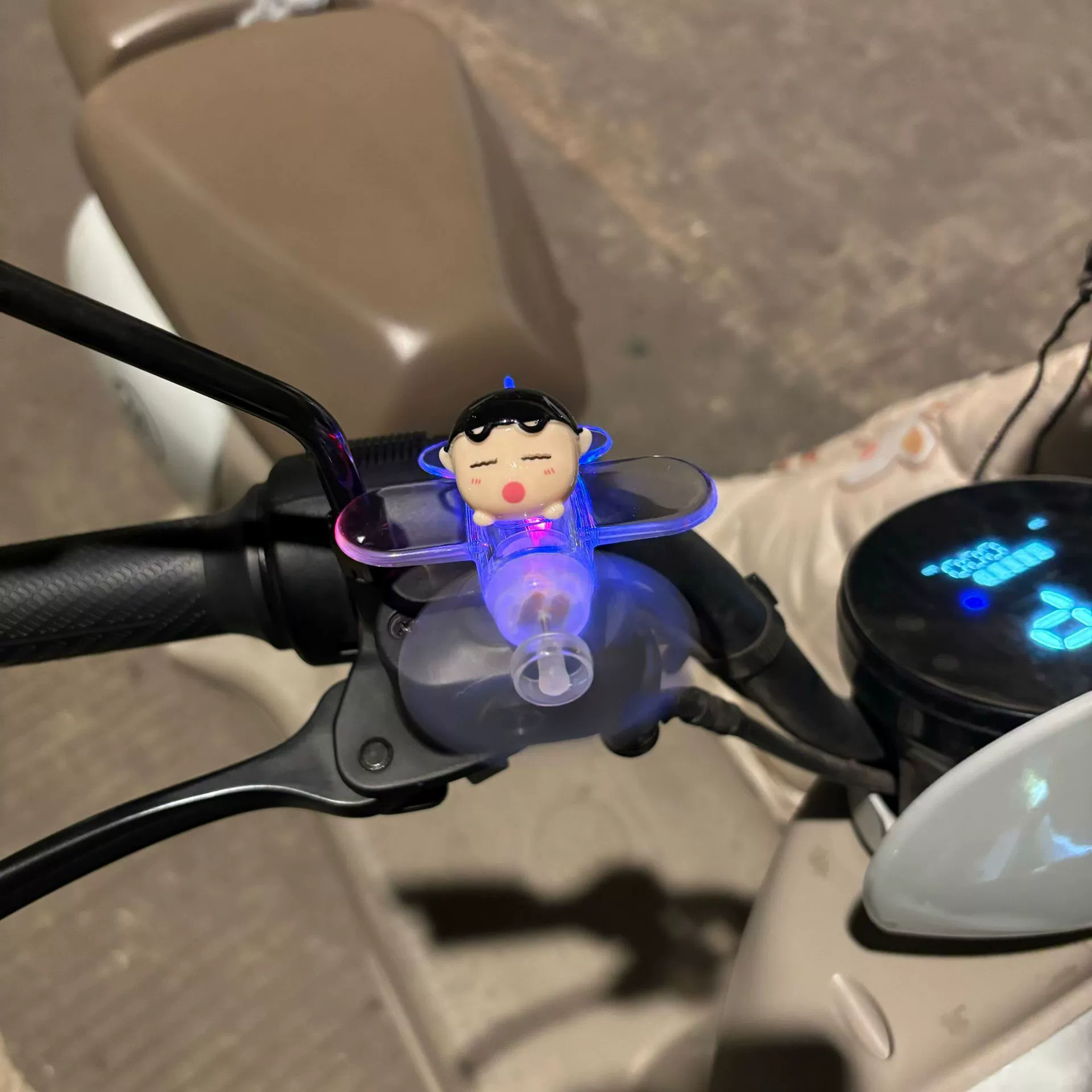 Electric car, glowing airplane, rotating decorations, generating electricity