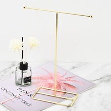 北欧铁艺T型首饰架桌面珠宝耳环项链饰品收纳架美甲穿戴甲展示架