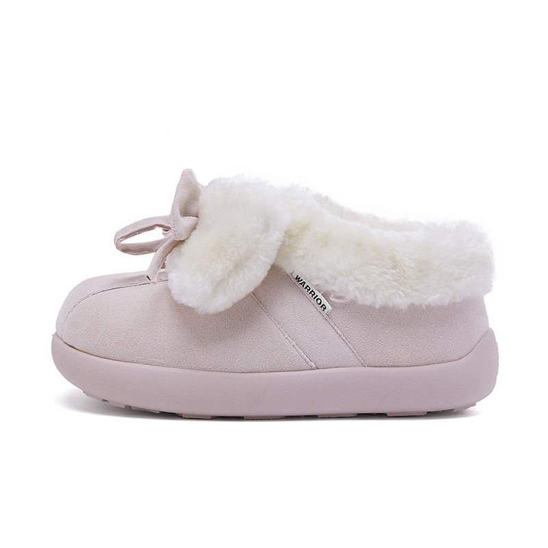 Huili nuevo arco botas de nieve zapatos de suela baja calentamiento de invierno zapatos de algodón para viajar zapatos de mujer de un pie