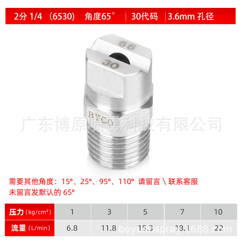 2 포인트 1/4(6530)65 도 30 코드 3.6mm 구멍