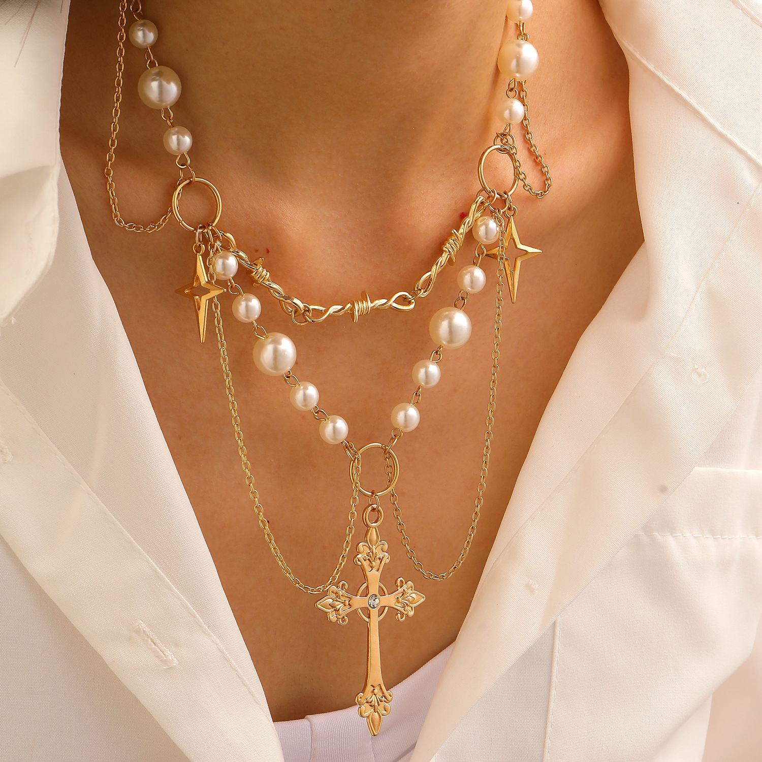 Luxe parelketting voor dames met magnetische sluiting_voghion.com