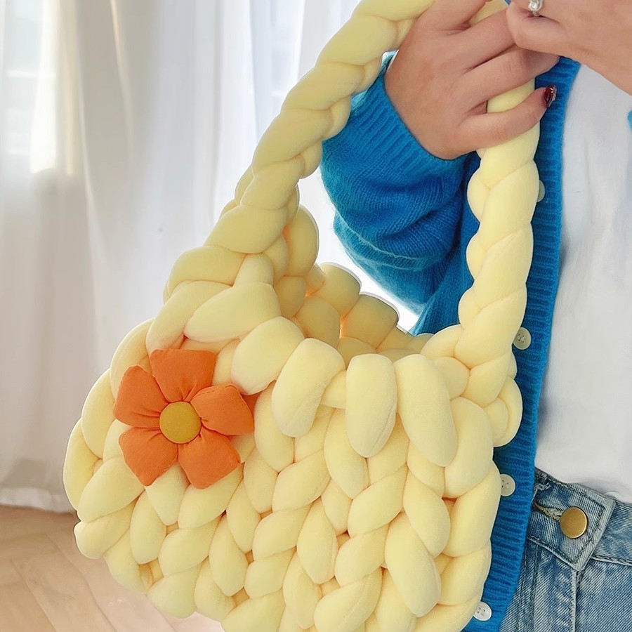 Accesorios de relleno de algodón islandés hilo diy bolsas de mano tejidas alfombras de alfombra de hilo de lana super gruesa ganchillo