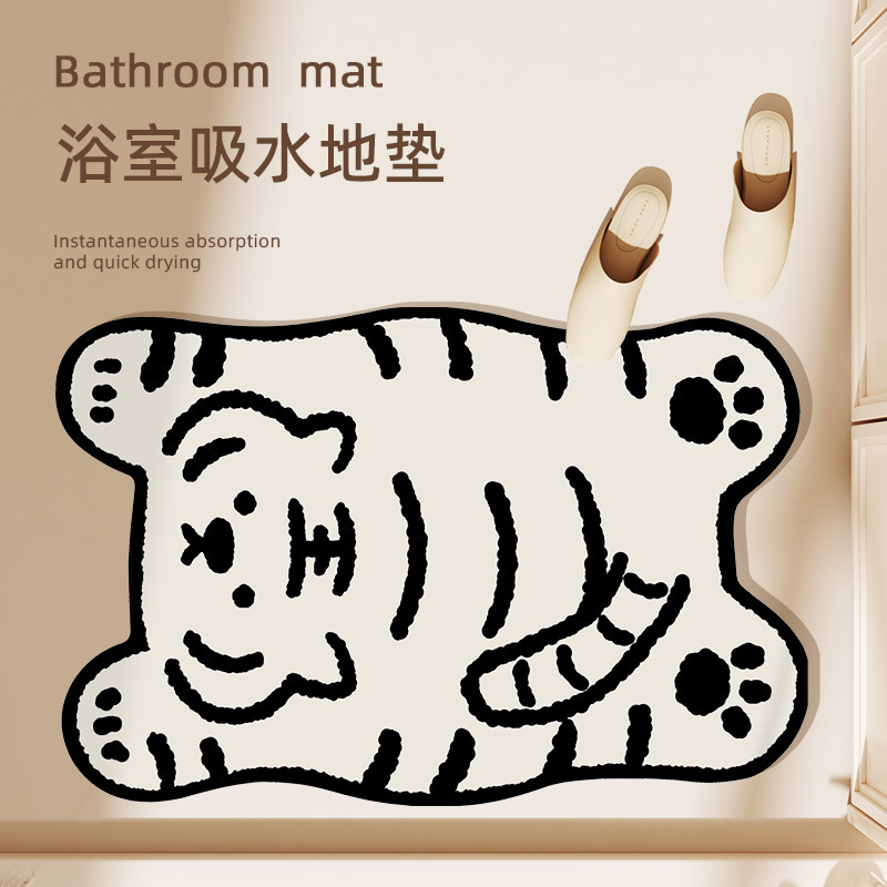 Cartoon Bathroom Floor Mat Diatom Mud Quick-Drying No-Wash Small Carpet Shower Room Door Absorbs Water and Steps on the Toilet Floor Cartoon Bathroom Floor Mat Diatom Mud Quick-Drying No-Wash Small Carpet Shower Room Door Absorbs Water and Steps on the Toilet Floor