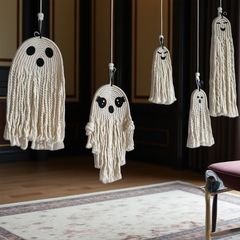 ハロウィン装飾クロスボーダーゴーストホワイトゴースト手織りペンダントインスタイルゴーストフェスティバルパーティーゴーストコットンロープペンダント