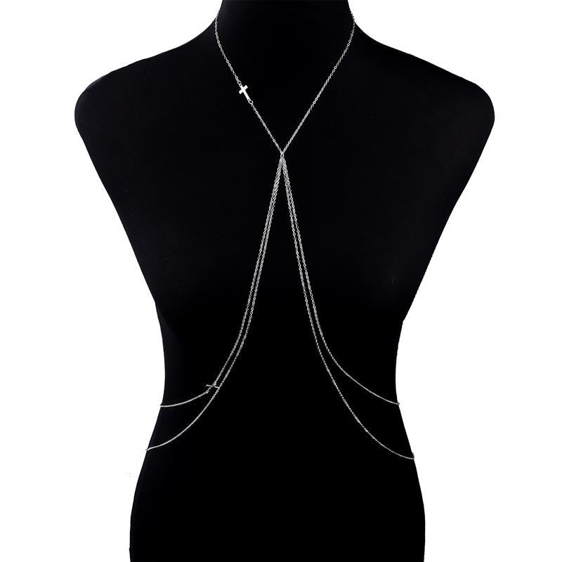Joyería de comercio exterior europea y americana de 2018, accesorios de ropa de estilo callejero simple, cadena corporal geométrica y sexy, accesorio de pecho versátil y moderno.