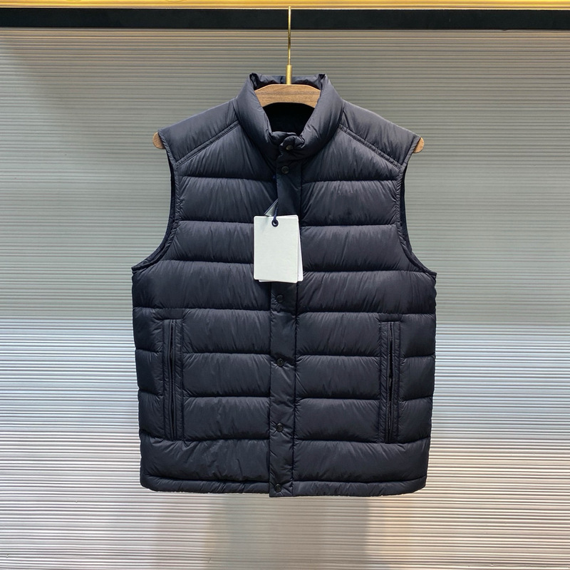 [Mc Edition] 2025 Autumn/Winter New Lightweight and Fluffy Quilted Straight-Fill White Goose down Men's Stand Collar down Vest Jacket
