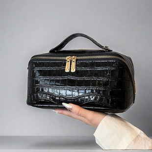 Cross-Border Bark Pattern Cosmetic Bag New High-End Niche Large-Capacity Convenient Travel Toiletry Bag Cosmetics Storage Bag