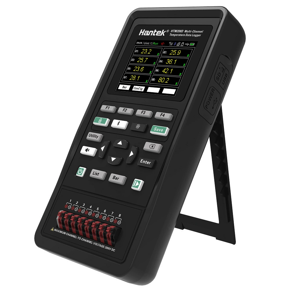 Ручной многоканальный тестер температуры Hantai HTM208B, прибор для проверки температуры, высокоточный регистратор сбора данных