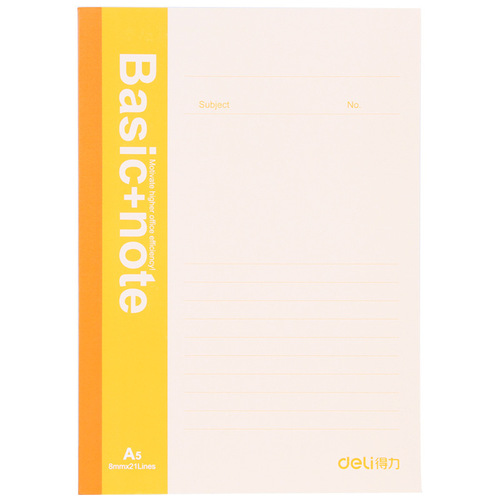 Deli stationery notebook A5 wireless glue bound notepad 30 pages soft surface copy office student diary 7650
