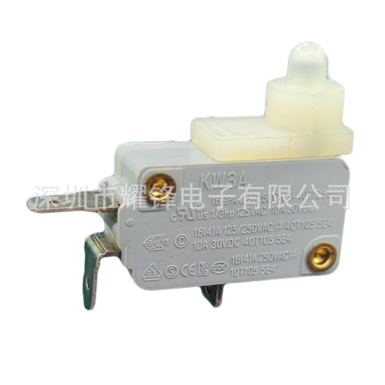 KW3A微动开关按键按钮电源开关自锁无锁选择大电流