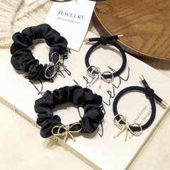 新款潮流熱賣金屬蝴蝶結小腸發圈高彈力扎馬尾皮筋頭繩時尚發繩女