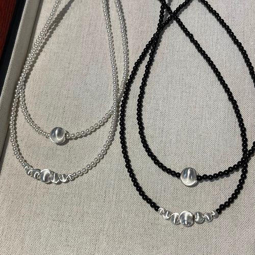 Double Pearl Necklace for Women - Korean Minority Design, French Retro, Personality, Simple, Versatile, Elegant, Choker, Clavicle Chain