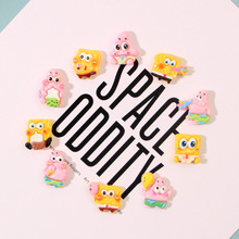 新款可爱海绵宝宝卡通树脂配 diy奶油胶手机壳冰箱贴洞洞鞋扣饰品