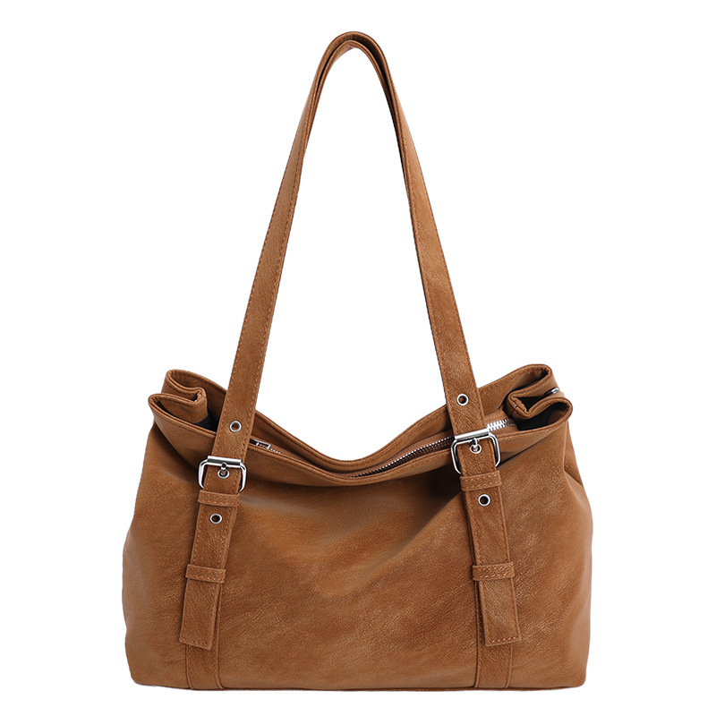Large Capacity Suede Tote Bag For Women 2025 New Boston Bag Effortless Style Handbag Commuter Elegant Shoulder Bag - Thumbnail 5