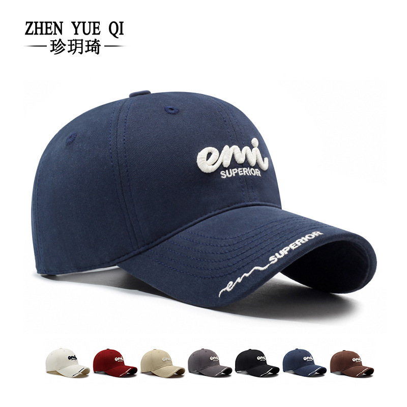 New Korean style big head circumference sanding embroidered three-dimensional letter baseball cap soft and comfortable all-match non-picking face cap New Korean style big head circumference sanding embroidered three-dimensional letter baseball cap soft and comfortable all-match non-picking face cap