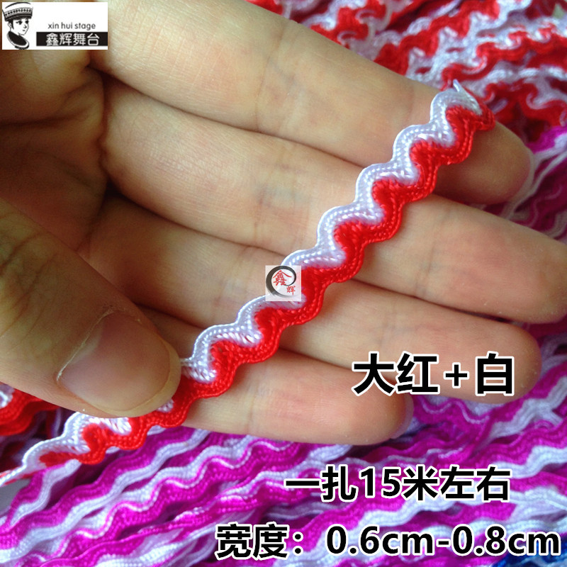 Ola de poliéster onda de agua étnico s cinturón de color sólido hilo de dos colores Cinturón drama abrigo sombrero botas accesorios decorativos hechos a mano material de bricolaje