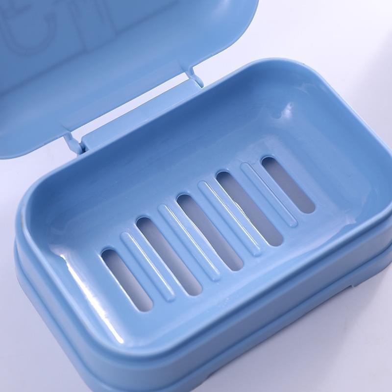 Flip-Top Printed Soap Box Bathroom Toiletry Soap Holder Multifunctional Shower Plastic Travel Draining Printed Soap Box