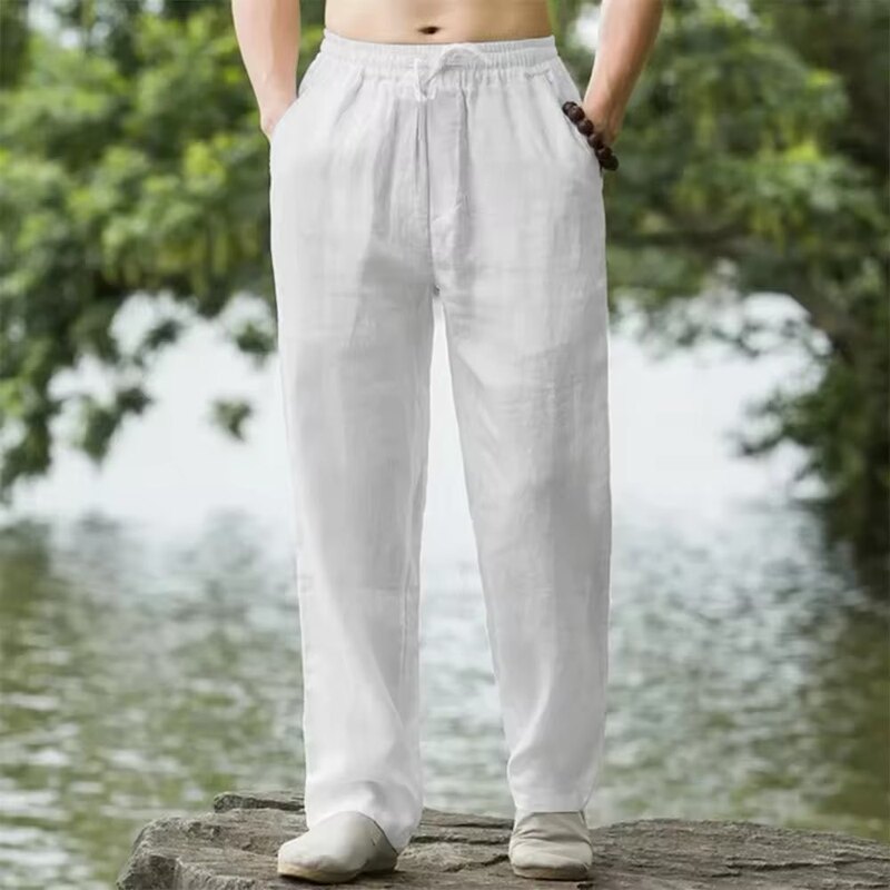 国境を越えたアマゾン夏の新型カジュアルパンツ中国風中国式ズボン男性ストレートパンツ復古風長ズボン|undefined