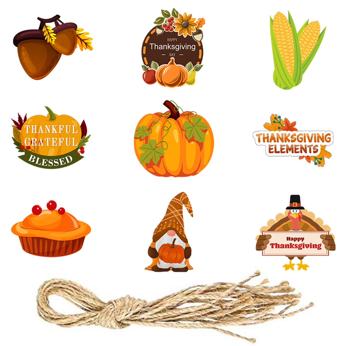 Thanksgiving Deko Kürbis Truthahn Seil Anhänger Herbst Wohndeko Anhänger_voghion.com