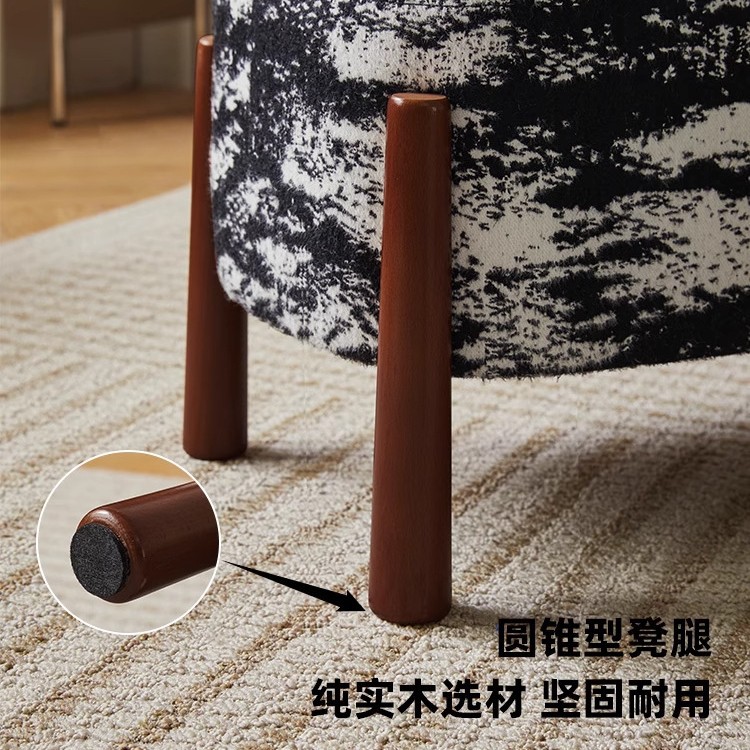 Jia Yi banco de madera sólida nórdica, pequeño taburete de paquete blando doméstico, taburete de sofá de sala de estar, taburete de vestíbulo doméstico, taburete de zapatos