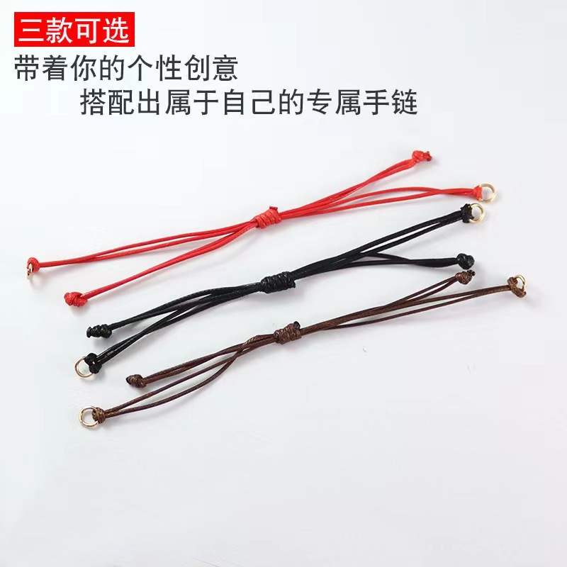 Factory Wholesale Korean 0.8mm Fine DIY Pure Hand-Woven Wax Rope Bracelet Jewelry Accessories Material Adjustable