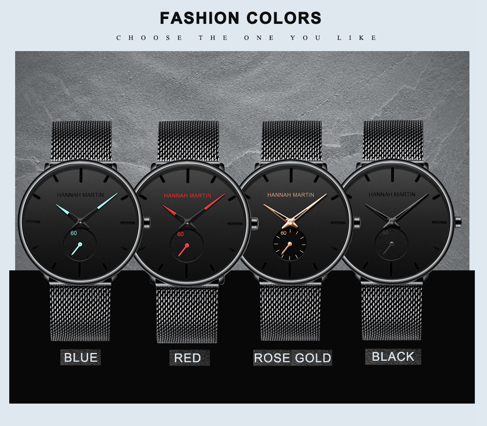 Reloj de cuarzo impermeable para hombre con correa de malla de acero_voghion.com