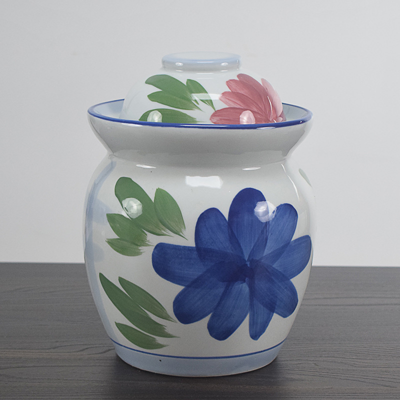 景德镇泡菜坛子家用土陶腌菜酸菜咸菜罐陶瓷四川加厚东北密封荷花