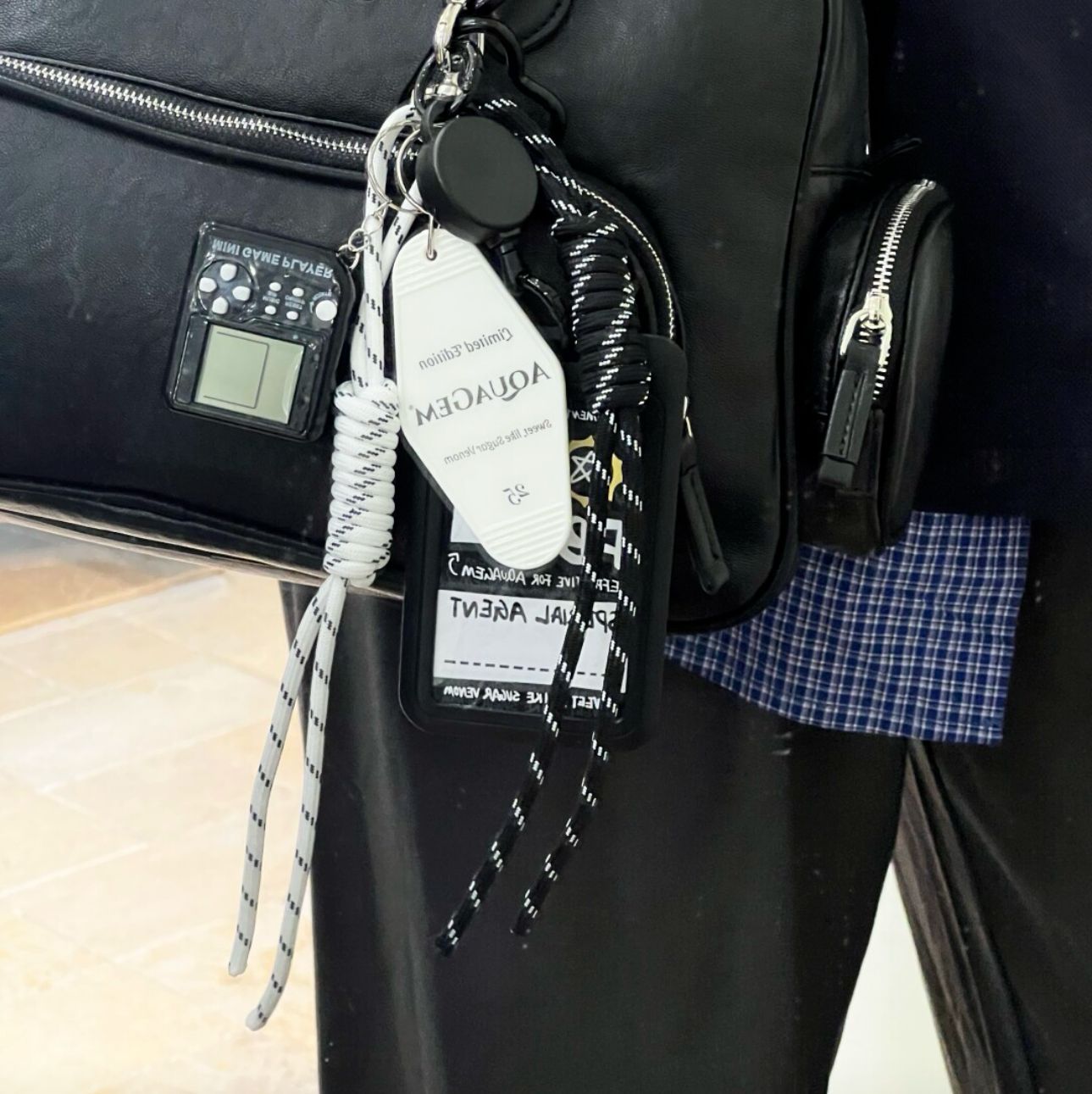 Black and white work card holder 25 brand m style pendant