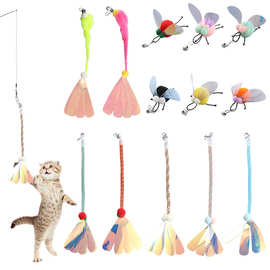 宠物用品批发现货猫玩具替换头动物造型亮片互动玩乐替换猫咪玩具