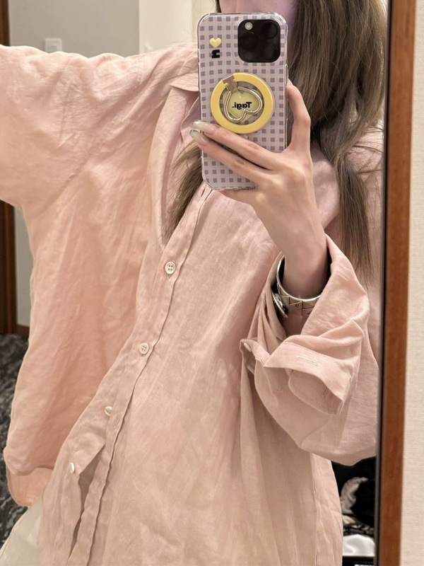 Xzz charminl 已经被水粉色迷上了 松弛衬衫女慵懒宽松休闲上衣|undefined