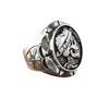 Fashionable ring, bike, silver coin, wish, punk style