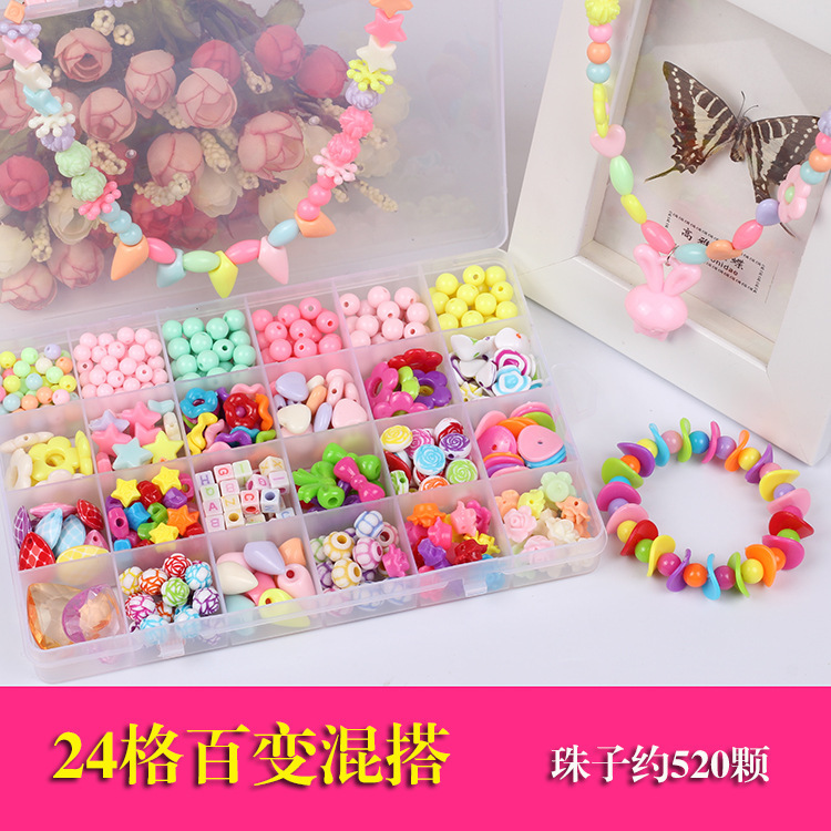 Pulsera de cuentas con cuentas para niños personalizados para mujer material de bricolaje hecho a mano acrílico accesorios con cuentas pequeñas joyas al por mayor