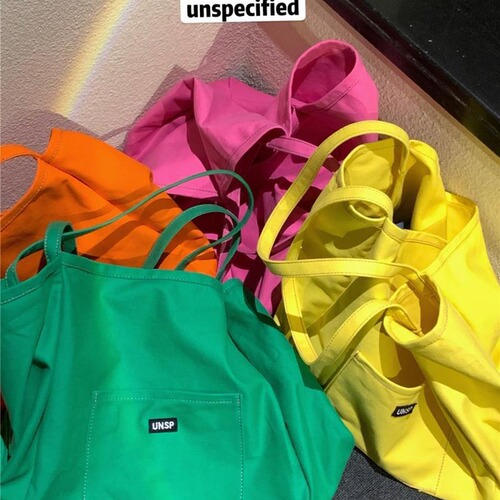 Huanghuangjia solid color canvas bag 2024 new ins women's bag large capacity simple Korean style single shoulder literary crossbody bag