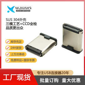 TYPE C板端公头24p立贴L=8.8带EMC无外壳脚拉伸立贴带卡槽定位柱