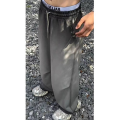 男士秋季新款宽松阔腿高级感时尚潮流简约复古舒适百搭休闲长裤