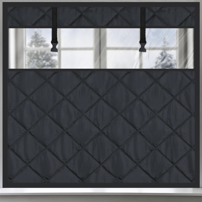 Winter Cotton Curtains for Export, Specially Designed with Widened Hook-And-Loop Fasteners, No-Drill Installation, Windproof, Cold-Proof, Thermal Insulation, and Foldable Curtains