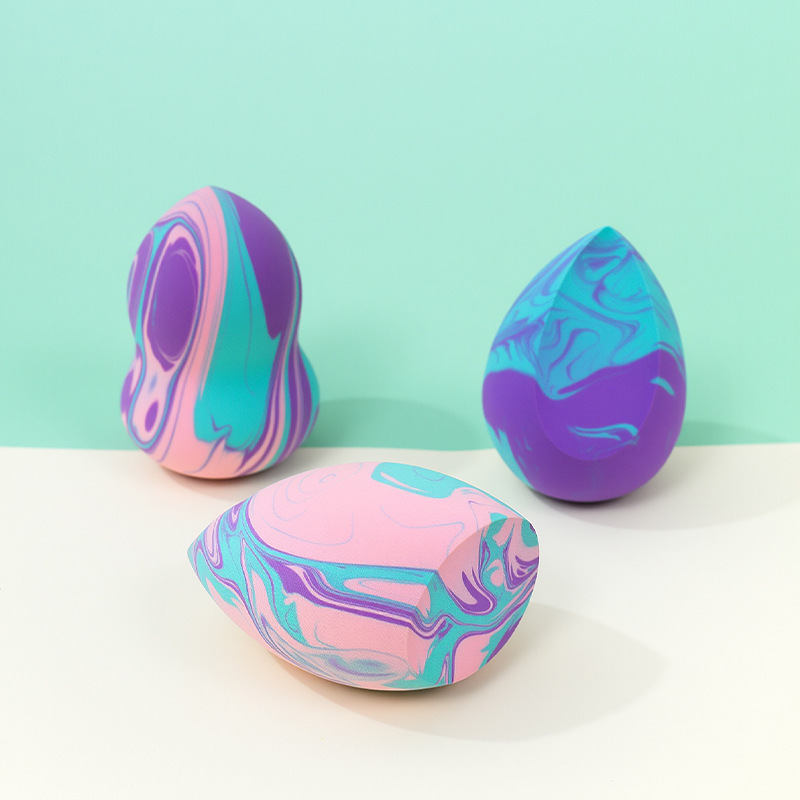 Serie de colores mezclados personalizados de fábrica, empolvado de huevo, esponja de maquillaje transfronterizo sin látex, maquillaje de huevo, herramientas de belleza al por mayor