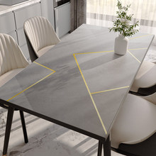 轻奢高级感桌布免洗防油防水防烫千鸟格皮革餐桌垫隔热硅胶茶几垫