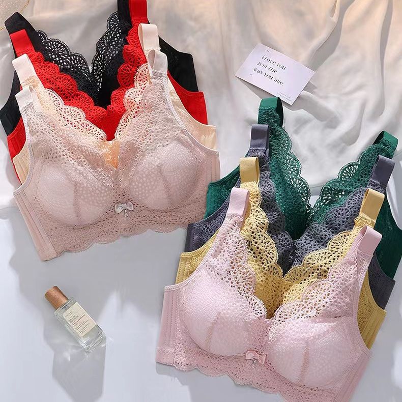Gather Rimless Lace Sexy Bra Bra Comfortable Upper Collapsed Paramilia Small Chest Large Girls' Underwear Breast Beauty Gather Rimless Lace Sexy Bra Bra Comfortable Upper Collapsed Paramilia Small Chest Large Girls' Underwear Breast Beauty