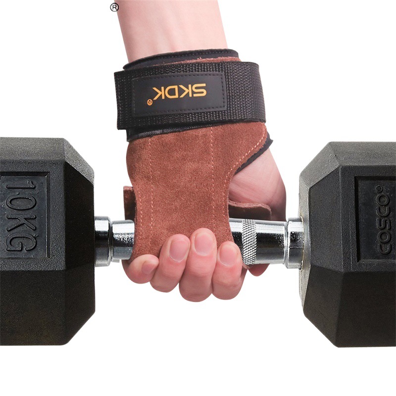 Power-Assisted Belt with Cowhide Palm Protection for Deadlifts, Pull-Ups, Weightlifting, Non-Slip and Wear-Resistant, Adult Fitness Palm Protection Belt