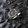Golden small design retro universal ring for beloved, silver 925 sample, European style
