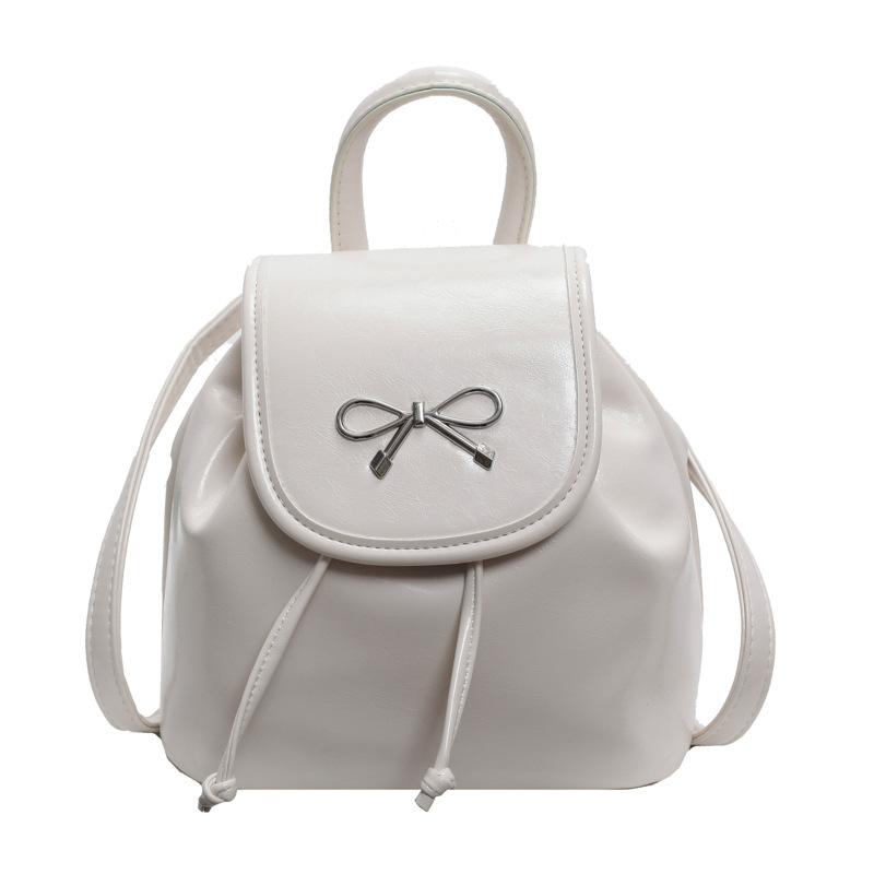 2024 New Fashionable Bucket Bow Korean Edition Casual Shoulder Small Women's Bag Handheld Personalized Backpack_voghion.com