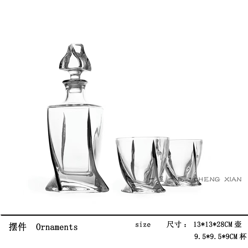 现代简约创意水晶玻璃酒具酒杯水壶套装桌面茶几餐桌酒店样板间|undefined
