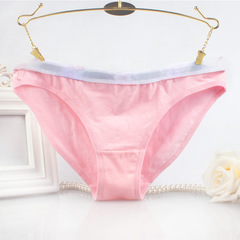 外貿貨源 純棉質女士內褲 包臀三角褲字母寬邊純色內褲女 亞馬遜
