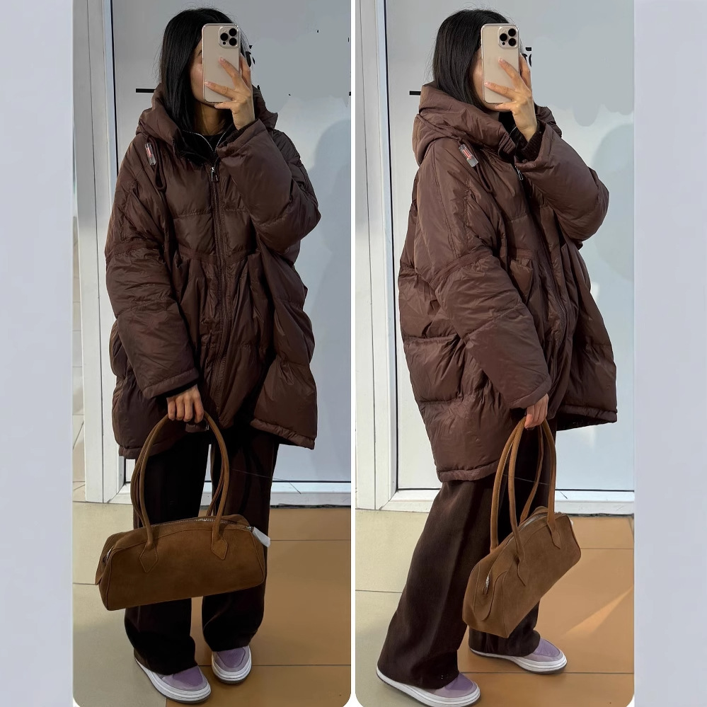 2024 nuevo invierno europeo y americano Amazon transfronterizo explosión de ropa de mujer de color sólido e informal viento suelto abrigo de algodón grande
