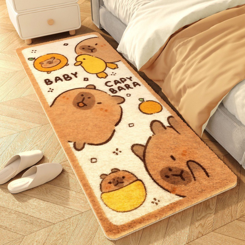 Tappeto capybara vintage boho nordico morbido camera da letto_voghion.com